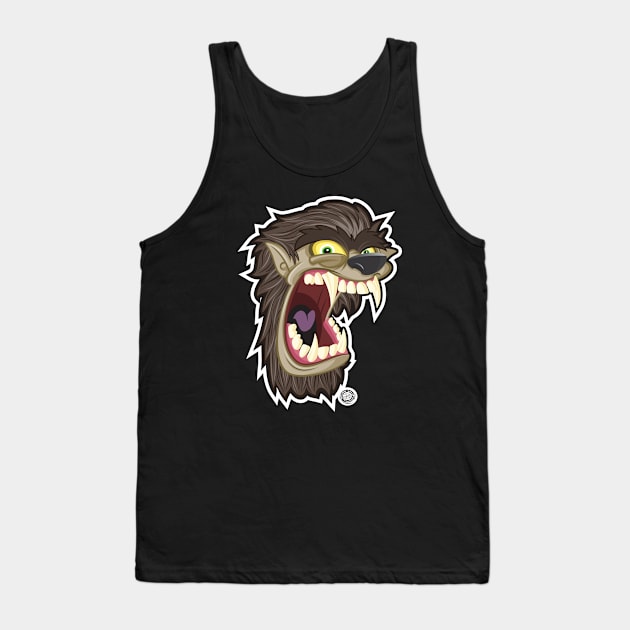 Halloween Wolfman Head Shot Tank Top by Goin Ape Studios